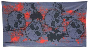 TWOEIGHTFIVE multifunkční šátek na krk Stone Skull, lebky šedo-červené