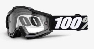 MX brýle 100% Accuri Tornado černá, čiré plexi s čepy pro slídy