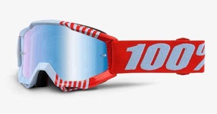 MX brýle 100% Accuri JR Cupcoy dětské bílá/červená, modré chrom plexi s čepy pro slídy