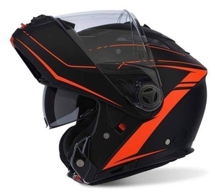 Airoh Phantom Lead S černá oranžová výklopná přilba na motorku