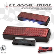 Zadní odrazka Classic Dual včetně osvětlení SPZ, rozměry: 94 x 27,5 x 9mm, samolepící, homologováno
