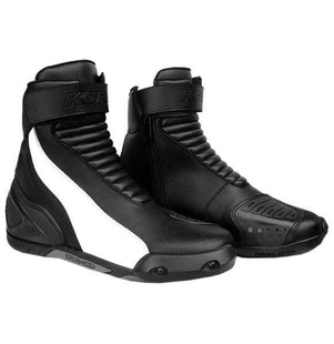 Kore Semi-Sport Short White, nízké černo-bílé sportovní kotníkové boty na motorku