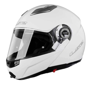 LS2 FF370 EASY gloss white - bílá lesklá vyklápěcí helma na motorku