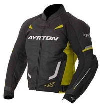 Ayrton Evoline, černožlutá fluo kožená sportovní bunda na motorku