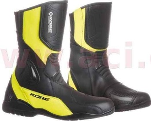 KORE Sport Touring, černé žluté cestovní boty na motorku