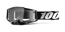 MX brýle 100% ARMEGA Black čiré plexi s čepy pro slídy