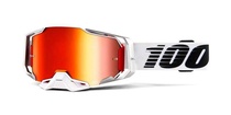 MX brýle 100% ARMEGA Lightsaber červené chrom plexi s čepy pro slídy