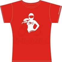 Dámské tričko Motorkářka, červené tričko na motorku