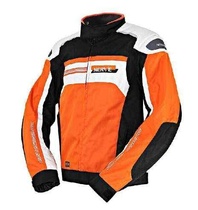 NERVE X66 oranžová bílá sportovní motocyklová bunda na motorku
