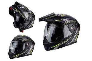 SCORPION ADX-1 ANIMA přilba černá/neonově žlutá matná výklopná enduro helma na motorku