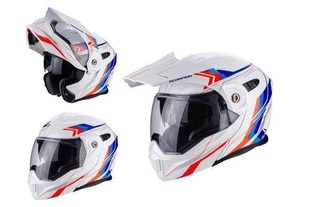 SCORPION ADX-1 ANIMA přilba  bílo/červeno/modrá výklopná enduro helma na motorku