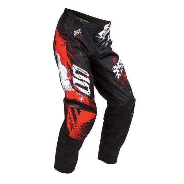 Shot Race Devo červené-černé-bílé krosové kalhoty na motorku
