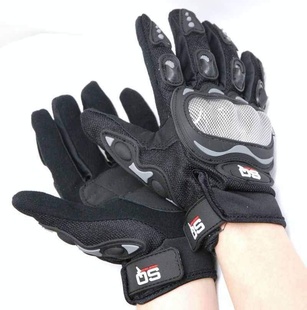 SQ MX PROTECTOR sportovní krátké černé rukavice na motorku