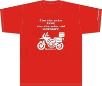 Pánské tričko Čím více znám ŽENY, tím více mám rád MOTORKY - Enduro, červené
