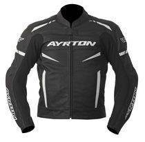 Ayrton Raptor, černobílá kožená sportovní bunda na motorku