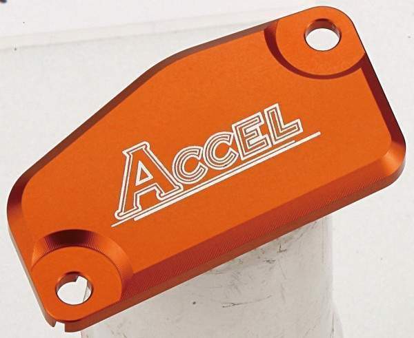 ACCEL víčko zásobníku brzdové kapaliny přední KTM (BREMBO) SX/EXC do 2013 barva oranžová