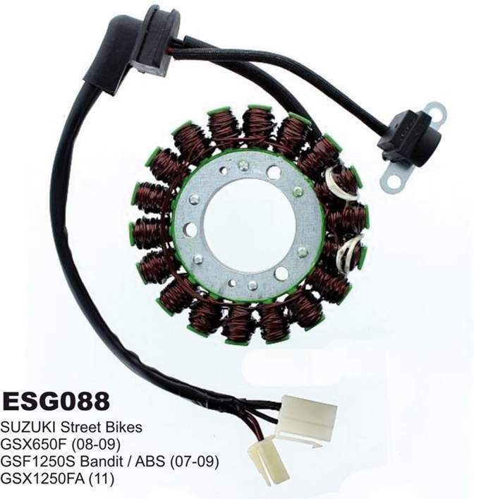 ELECTROSPORT Stator (vinutí) alternátoru SUZUKI GSF 650 07-08, GSF 1250 07-09, GSX 650F 08-09, GSX 1250F 11 (s impulzátorem)