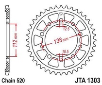 JT JTA1303.47 Zadní kolečko (rozeta), 47 zubů, 520