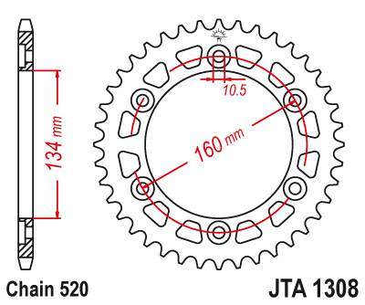 JT JTA1308.40 Zadní kolečko (rozeta), 40 zubů, 520