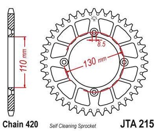 JT JTA215.49 Zadní kolečko (rozeta), 49 zubů, 420