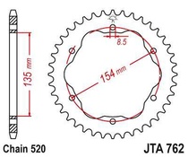 JT JTA762.40 Zadní kolečko (rozeta), 40 zubů, 520