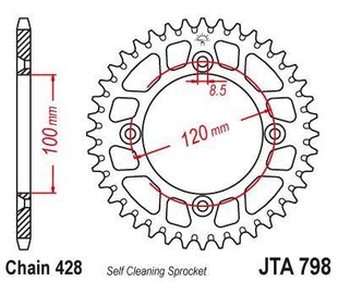 JT JTA798.48 Zadní kolečko (rozeta), 48 zubů, 428