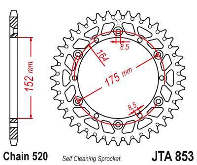 JT JTA853.40 Zadní kolečko (rozeta), 40 zubů, 520