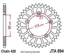 JT JTA894.48 Zadní kolečko (rozeta), 48 zubů, 420
