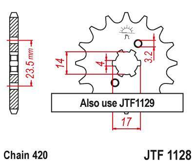 JT JTF1128.11 Přední kolečko (pastorek), 11 zubů, 420 APRILIA RS/RX 50 06-11