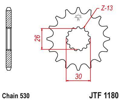 JT JTF1180.18RB Přední kolečko (pastorek), 18 zubů, 530