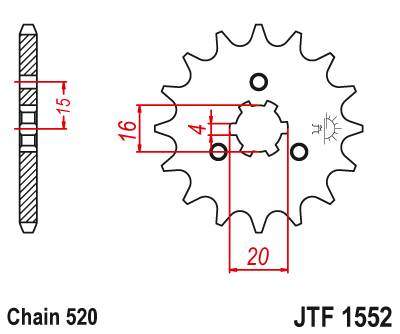JT JTF1552.11 Přední kolečko (pastorek), 11 zubů, 520