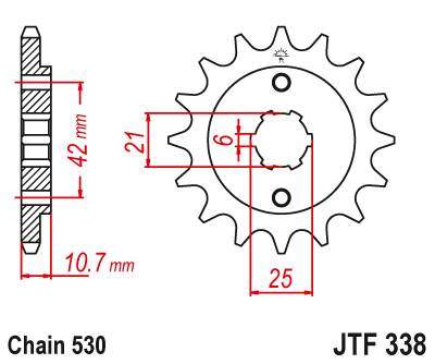JT JTF338.17 Přední kolečko (pastorek), 17 zubů, 530 HONDA CB 650 SC 82-83, CB 650 C/Z