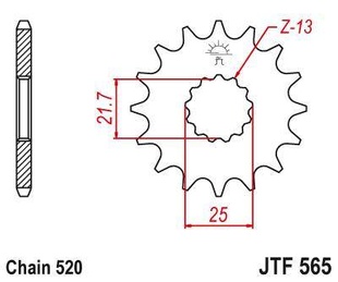JT JTF565.15RB Přední kolečko (pastorek), 15 zubů, 520 KAWASAKI ER6F/N 06-14, KLE 650 06-14