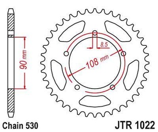 JT JTR1022.42 Zadní kolečko (rozeta), 42 zubů, 530