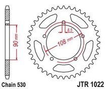 JT JTR1022.42 Zadní kolečko (rozeta), 42 zubů, 530