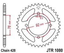 JT JTR1080.39 Zadní kolečko (rozeta), 39 zubů, 428