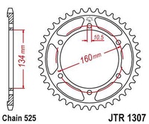 JT JTR1307.41 Zadní kolečko (rozeta), 41 zubů, 525 HONDA CBR 600RR 07-16