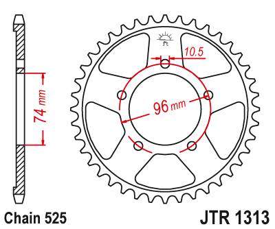 JT JTR1313.42 Zadní kolečko (rozeta), 42 zubů, 525