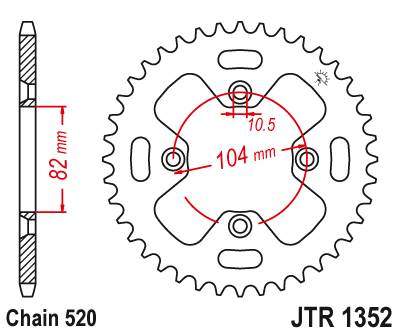 JT JTR1352.40 Zadní kolečko (rozeta), 40 zubů, 520