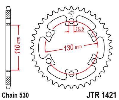 JT JTR1421.36 Zadní kolečko (rozeta), 36 zubů, 530