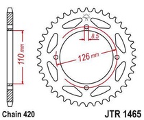 JT JTR1465.46 Zadní kolečko (rozeta), 46 zubů, 420 KAWASAKI KX 65 02-15