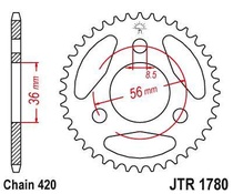 JT JTR1780.28 Zadní kolečko (rozeta), 28 zubů, 420