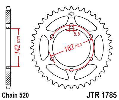 JT JTR1785.48 Zadní kolečko (rozeta), 48 zubů, 520