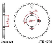 JT JTR1795.24 Zadní kolečko (rozeta), 24 zubů, 520