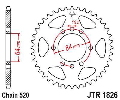 JT JTR1826.32 Zadní kolečko (rozeta), 32 zubů, 520