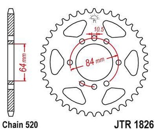 JT JTR1826.46 Zadní kolečko (rozeta), 46 zubů, 520