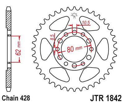 JT JTR1842.37 Zadní kolečko (rozeta), 37 zubů, 428