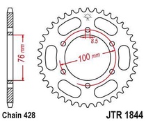 JT JTR1844.40 Zadní kolečko (rozeta), 40 zubů, 428 YAMAHA YZF 125R 08-15, MT 125 15-16 (-4)