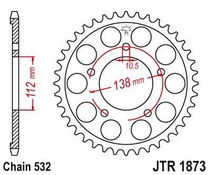 JT JTR1873.48 Zadní kolečko (rozeta), 48 zubů, 532 YAMAHA YZF R6 99-02