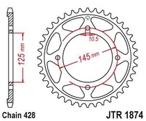 JT JTR1874.59 Zadní kolečko (rozeta), 59 zubů, 428